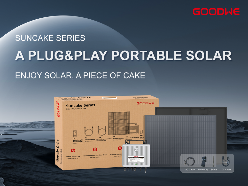 GoodWe SunCake Lite 820 W Balkonkraftwerk – Plug & Play Komplettset mit 800 W Mikro-Wechselrichter