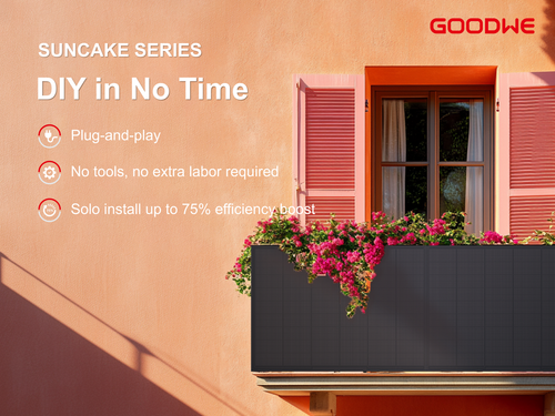 GoodWe SunCake Lite 820 W Balkonkraftwerk – Plug & Play Komplettset mit 800 W Mikro-Wechselrichter
