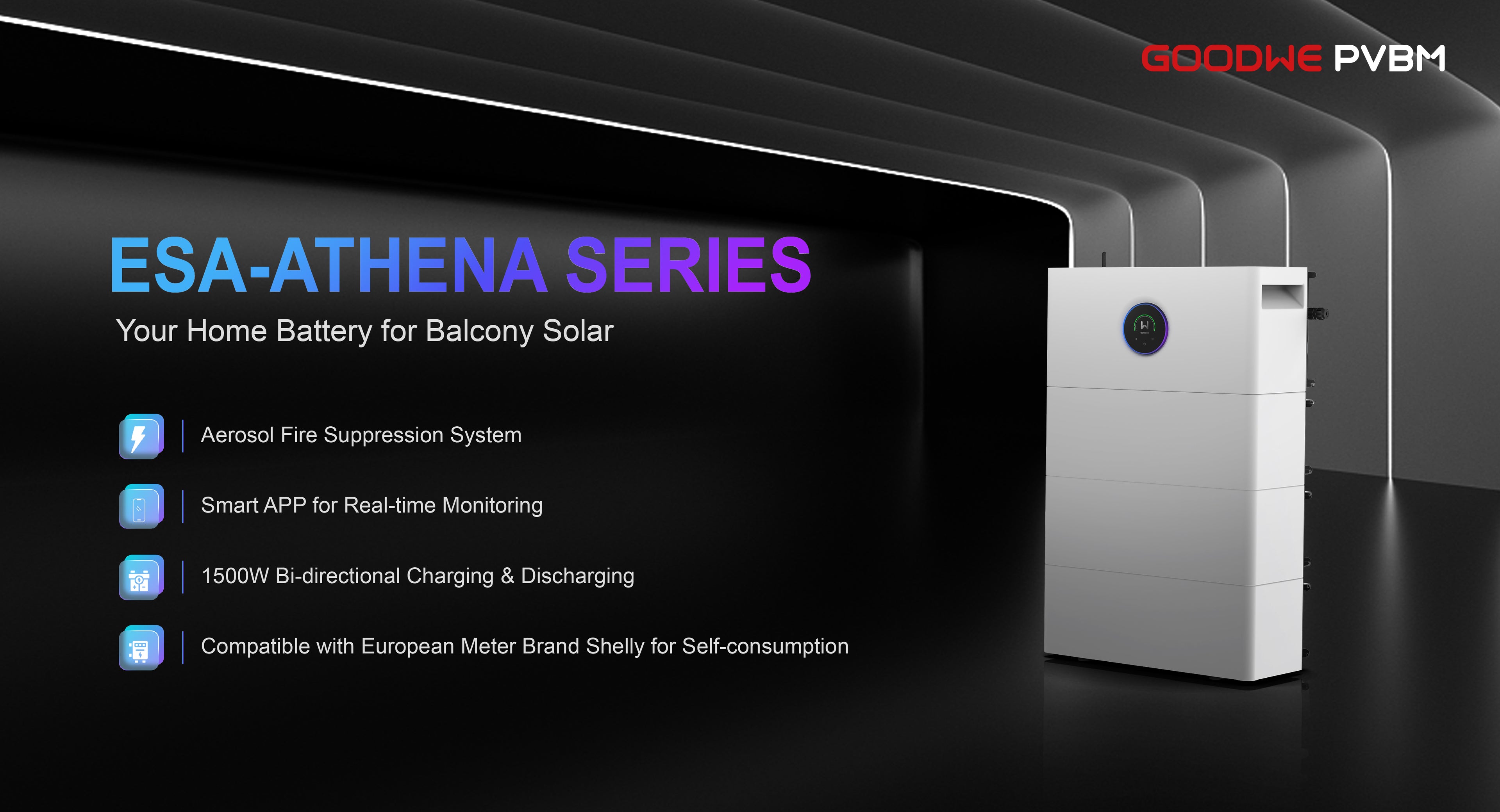 GoodWe ESA Athena GW0.8/1.9-ESA-PS-G10 – Balkonkraftwerk mit Speicher 800 W / 1,92 kWh
