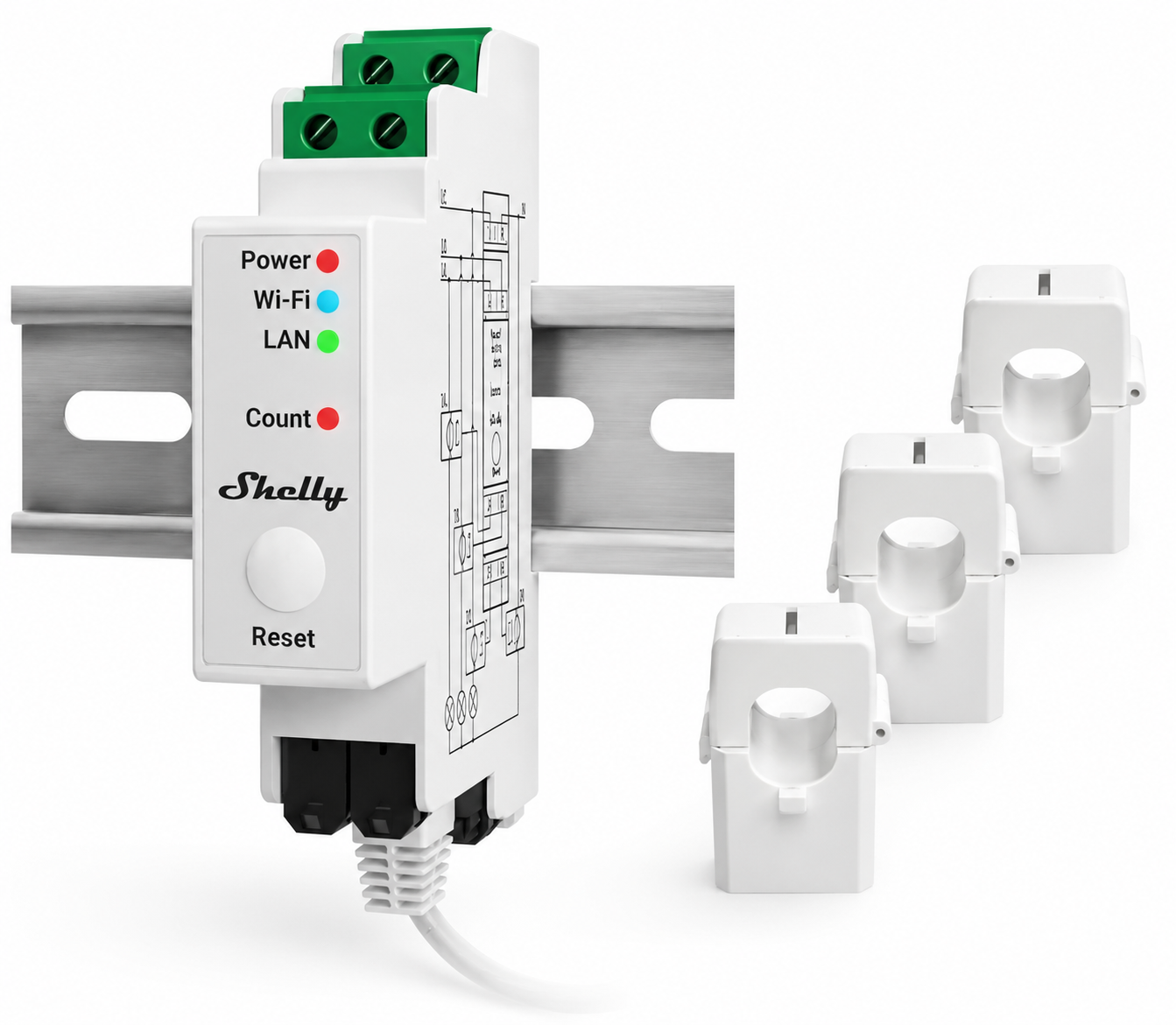 Shelly · Hutschiene · Pro 3EM 120A · Stromzähler · WLAN
